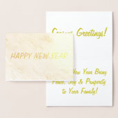 ハッピーニューイヤー金ゴールドホリデーカード 箔カード (ディスプレー)