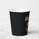 ハッピーニューイヤー金ゴールドメタリック文字画像 紙コップ (右)