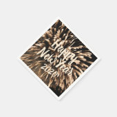 ハッピーニューイヤー金ゴールド花火お祝い写真 スタンダードカクテルナプキン (角)