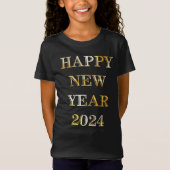 ハッピーニューイヤー金ゴールド Tシャツ (正面)