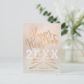 ハッピーニューイヤー金属銅バラ金ゴールド シーズンポストカード (スタンド正面)