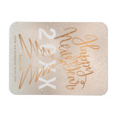 ハッピーニューイヤー金属銅バラ金ゴールド マグネット (横)