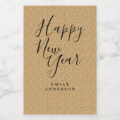 ハッピーニューイヤー金輝くパーソナライズされたパーティー ワインラベル (シングルラベル)