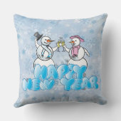 ハッピーニューイヤー雪だるま クッション (裏面)