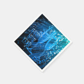 ハッピーニューイヤー青い輝く眼鏡ナプキンス スタンダードカクテルナプキン (角)