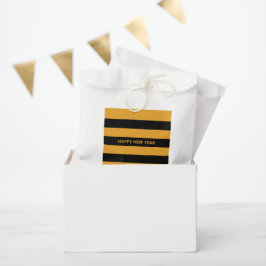ハッピーニューイヤー黄色と黒 フェイバーバッグ