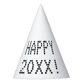 ハッピーニューイヤー黒白カスタムの番号モダン パーティーハット