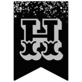 ハッピーニューイヤー黒銀 バンティングフラッグ (第2の旗)