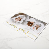 ハッピーニューイヤー黒2フォトアーチオーバーレイコラージュ 箔シーズンカード (回転した状態)