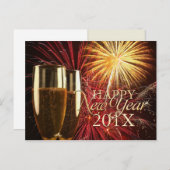 ハッピーニューイヤー2014花火はがき シーズンポストカード (正面/裏面)