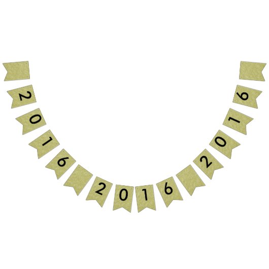 ハッピーニューイヤー2016ブラック金ゴールドグリッターパーティー バンティングフラッグ (全)