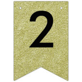 ハッピーニューイヤー2016ブラック金ゴールドグリッターパーティー バンティングフラッグ (第2の旗)