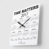 ハッピーニューイヤー2017カレンダーウィズダム引用文 スクエア壁時計 (傾斜)