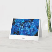 ハッピーニューイヤー2017フェスティバルフラワーカードブルーバラ シーズンカード (裏面)