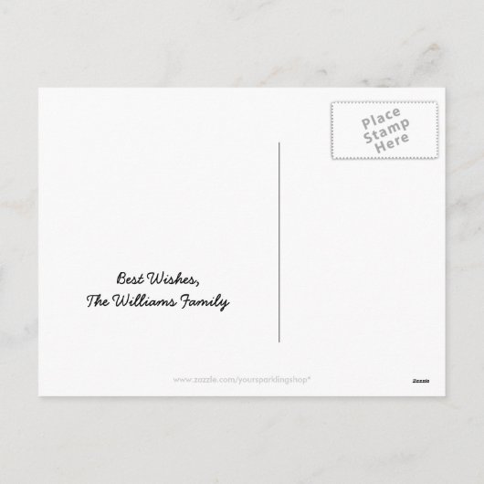 ハッピーニューイヤー2017金ゴールドグリッターローマ数字 シーズンポストカード (裏面)