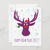 ハッピーニューイヤー2017鹿はがき シーズンポストカード (正面/裏面)