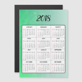 ハッピーニューイヤー2018グリーンマグネティックカレンダー (正面/裏面)