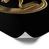 ハッピーニューイヤー2018ブラック&金ゴールドタイポグラフィ ポスター (角)