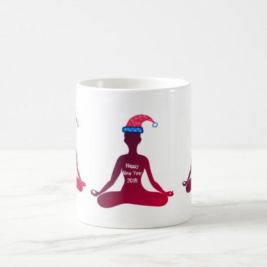 ハッピーニューイヤー2018ヨガマグ コーヒーマグカップ (中央)
