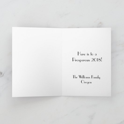 ハッピーニューイヤー2018白黒シャンパンフルート シーズンカード (内部)