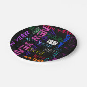 ハッピーニューイヤー2019カラーポップ・アートの紙プレート ペーパープレート (アングル)