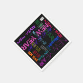 ハッピーニューイヤー2019ポップ・アートのカラーズペーパーナプキン スタンダードカクテルナプキン (角)