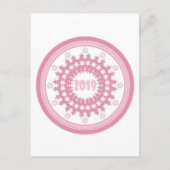 ハッピーニューイヤー2019ラウンドブルースノーフレーク冬ca アドバイスカード (裏面)