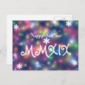 ハッピーニューイヤー2019星ライトローマ数字 シーズンポストカード (正面/裏面)