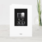 ハッピーニューイヤー2019白黒シャンパンフルート シーズンカード (裏面)