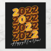 ハッピーニューイヤー2020お祝いパーティーデザイン ワインラベル (シングルラベル)