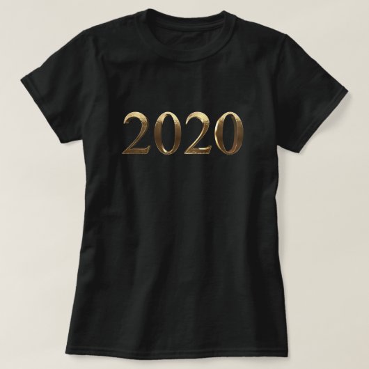ハッピーニューイヤー2020エレガントゴールデンフェイクナンバー Tシャツ (デザイン正面)