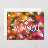 ハッピーニューイヤー2021星ライトローマ数字 シーズンポストカード (正面/裏面)