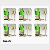 ハッピーニューイヤー2022ワきらめくインボトル スクエアシール (シート)