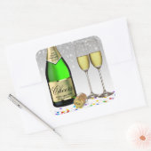 ハッピーニューイヤー2022ワきらめくインボトル スクエアシール (封筒)