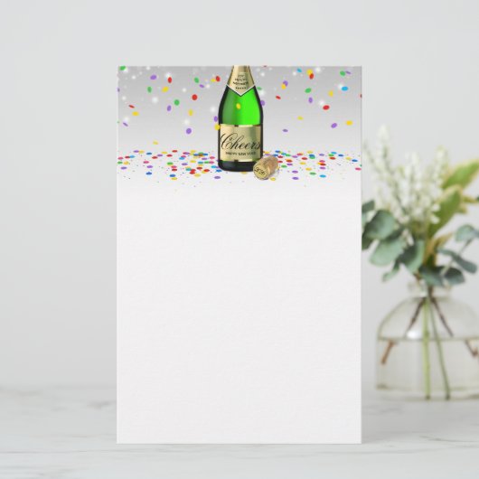 ハッピーニューイヤー2022ワきらめくインボトル 便箋 (スタンド正面)