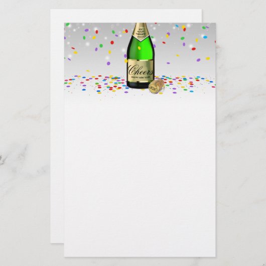 ハッピーニューイヤー2022ワきらめくインボトル 便箋 (正面/裏面)