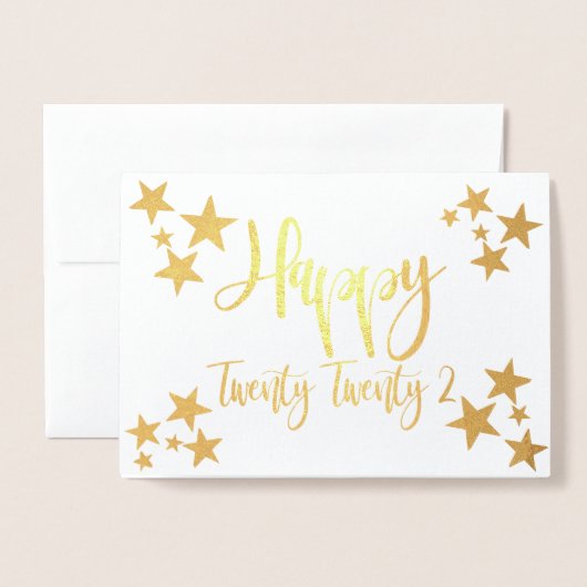 ハッピーニューイヤー2022星フォイルカード 箔カード (封筒付き正面)