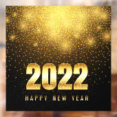 ハッピーニューイヤー2022金ゴールドブラックビジネスショップ ウィンドウサイン (シート2)