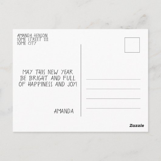 ハッピーニューイヤー2023あいさつ5フォトコラージュ ポストカード (裏面)