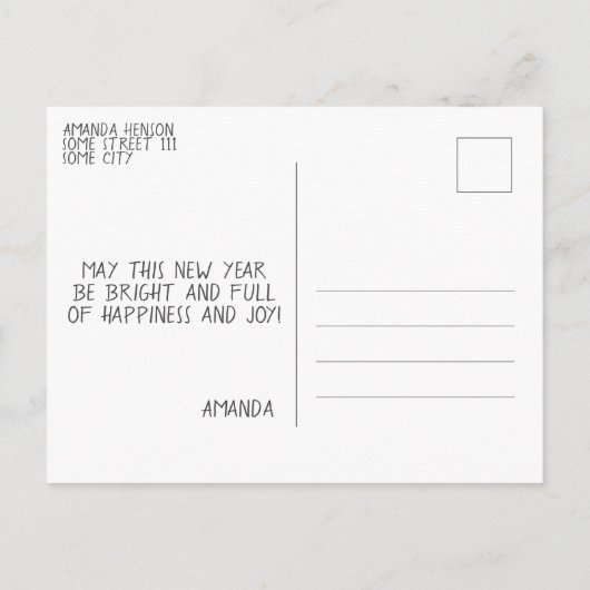 ハッピーニューイヤー2023あいさつ5フォトコラージュ ポストカード (裏面)