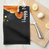 ハッピーニューイヤー2023おもしろいハッピーニャーイヤー猫ラブ キッチンタオル (四つ折り)