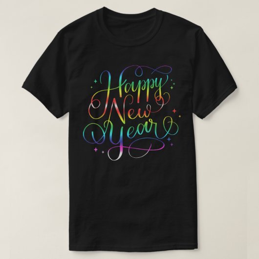 ハッピーニューイヤー2023レトロディスコボール大晦日 Tシャツ (デザイン正面)