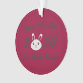 ハッピーニューイヤー2023年うさぎの年 オーナメント (正面)