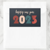 ハッピーニューイヤー2023文字 長方形シール (バッグ)