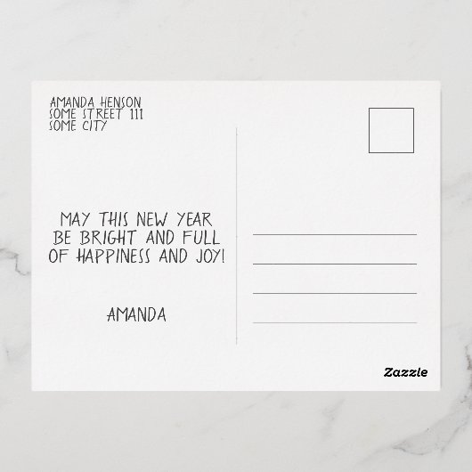 ハッピーニューイヤー2023 5フォトコラージュ実在 箔シーズンポストカード (裏面)