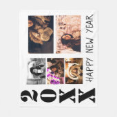 ハッピーニューイヤー2023 5フォトコラージュ フリースブランケット (正面)