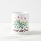 ハッピーニューイヤー2024さよなら2023こんにちは2024 コーヒーマグカップ (中央)