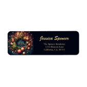 ハッピーニューイヤー2024オーナメント差出人住所 ラベル (正面)