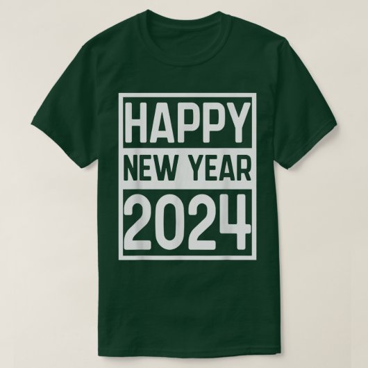 ハッピーニューイヤー2024カッコいいお祝い中国の月 Tシャツ (デザイン正面)
