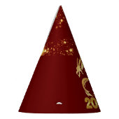 ハッピーニューイヤー2024ゴールデン中国のドラゴンレッド パーティーハット (左)